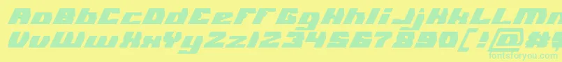 GLADIATOR SPORT Bold Italic Font – Green Fonts on Yellow Background