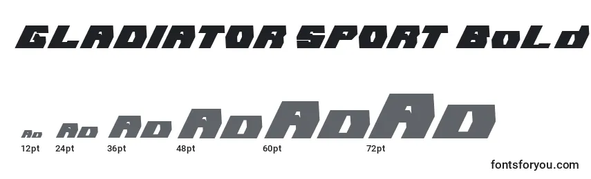 GLADIATOR SPORT Bold Italic Font Sizes