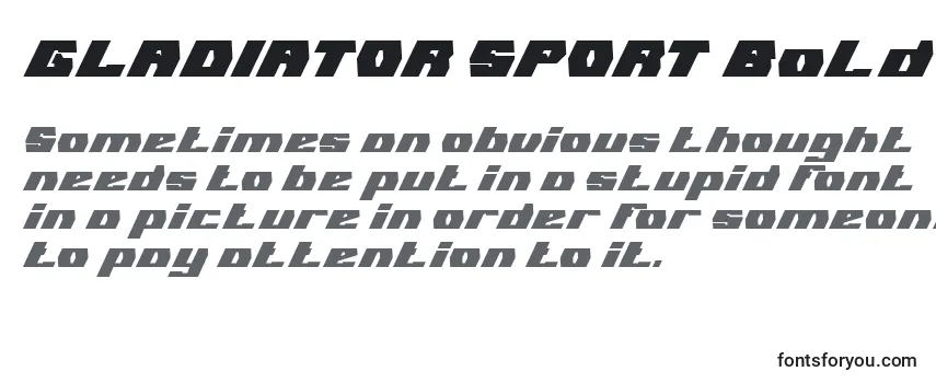 GLADIATOR SPORT Bold Italic -fontin tarkastelu