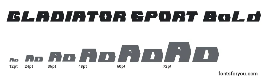 Размеры шрифта GLADIATOR SPORT Bold
