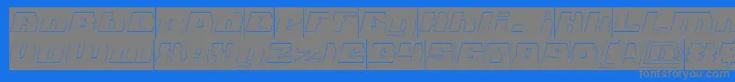GLADIATOR SPORT Hollow Inverse Font – Gray Fonts on Blue Background