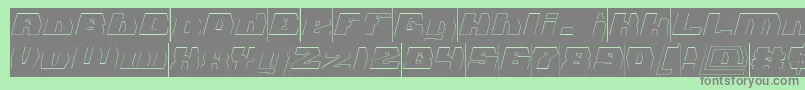 GLADIATOR SPORT Hollow Inverse Font – Gray Fonts on Green Background