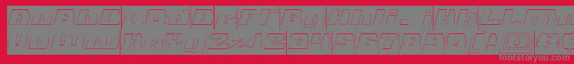 GLADIATOR SPORT Hollow Inverse-Schriftart – Graue Schriften auf rotem Hintergrund