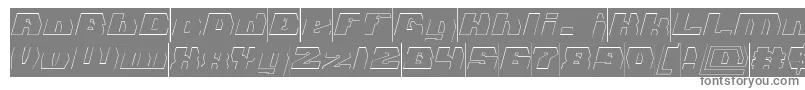 フォントGLADIATOR SPORT Hollow Inverse – 白い背景に灰色の文字