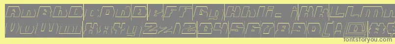 GLADIATOR SPORT Hollow Inverse-Schriftart – Graue Schriften auf gelbem Hintergrund
