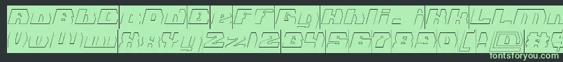 フォントGLADIATOR SPORT Hollow Inverse – 黒い背景に緑の文字