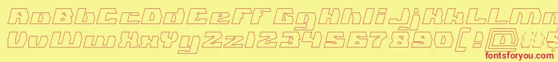 GLADIATOR SPORT Hollow Font – Red Fonts on Yellow Background