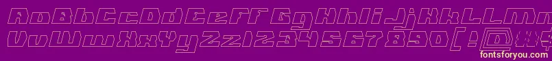 GLADIATOR SPORT Hollow Font – Yellow Fonts on Purple Background