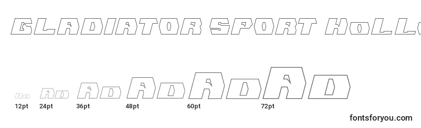 GLADIATOR SPORT Hollow Font Sizes