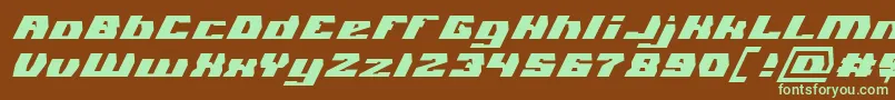 GLADIATOR SPORT Italic-fontti – vihreät fontit ruskealla taustalla