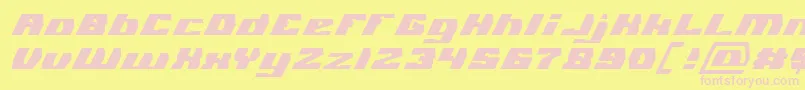 Czcionka GLADIATOR SPORT Italic – różowe czcionki na żółtym tle