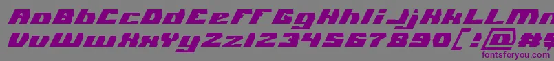 Czcionka GLADIATOR SPORT Italic – fioletowe czcionki na szarym tle