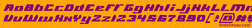 GLADIATOR SPORT Italic-fontti – violetit fontit oranssilla taustalla