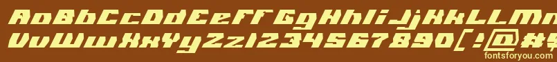 GLADIATOR SPORT Italic-fontti – keltaiset fontit ruskealla taustalla