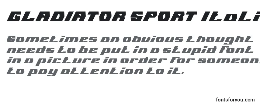 Review of the GLADIATOR SPORT Italic Font