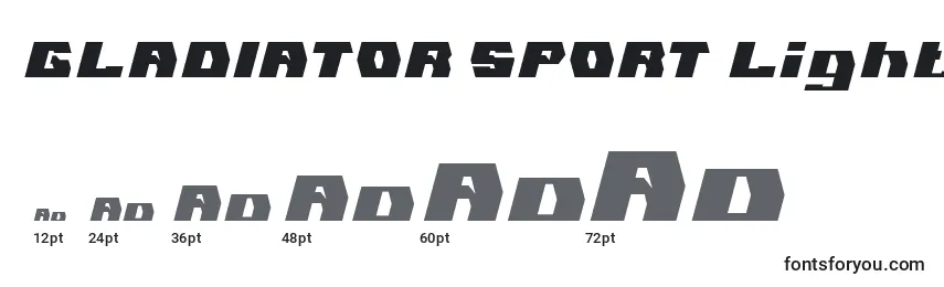 GLADIATOR SPORT Light Font Sizes