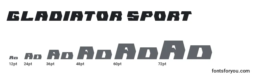GLADIATOR SPORT Font Sizes