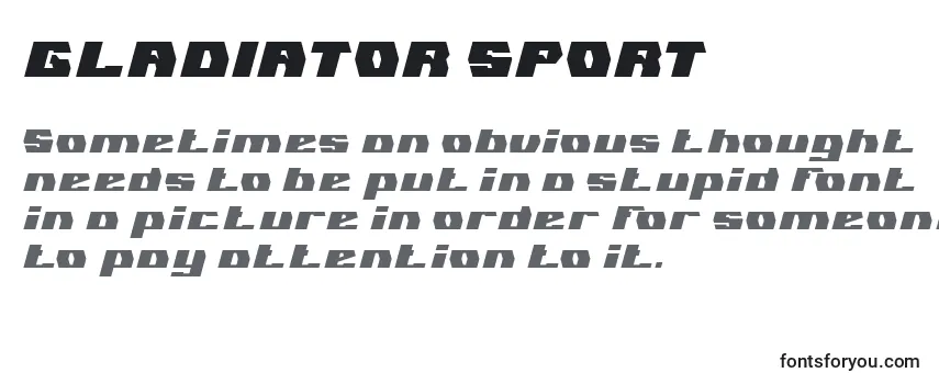 Review of the GLADIATOR SPORT Font