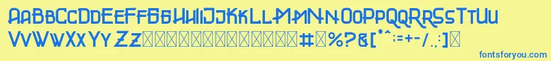 GLADIATOR Font – Blue Fonts on Yellow Background