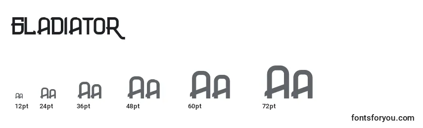 GLADIATOR Font Sizes