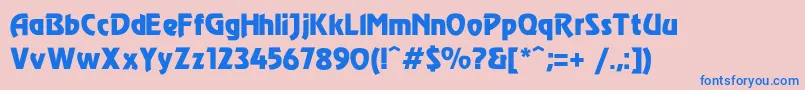 フォントModec – ピンクの背景に青い文字