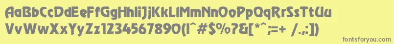 フォントModec – 黄色の背景に灰色の文字