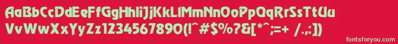 Modec Font – Green Fonts on Red Background