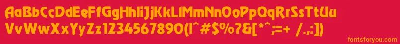 Modec Font – Orange Fonts on Red Background