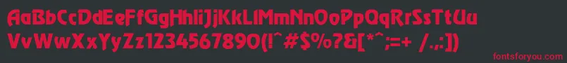 Modec Font – Red Fonts on Black Background