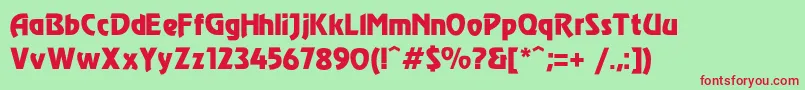 Modec Font – Red Fonts on Green Background