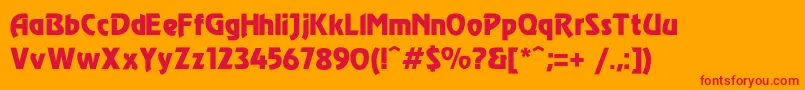 Modec Font – Red Fonts on Orange Background