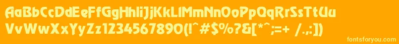 フォントModec – オレンジの背景に黄色の文字