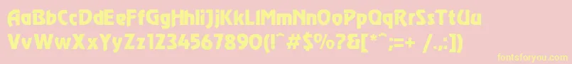 Modec Font – Yellow Fonts on Pink Background