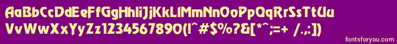 フォントModec – 紫の背景に黄色のフォント