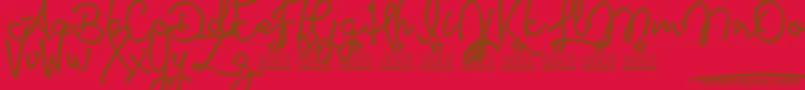 Glamour Girls Personal Use-fontti – ruskeat fontit punaisella taustalla