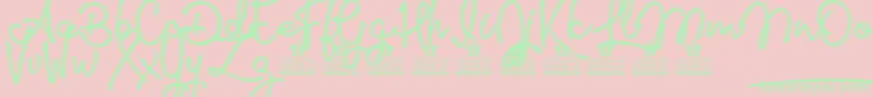 Glamour Girls Personal Use Font – Green Fonts on Pink Background