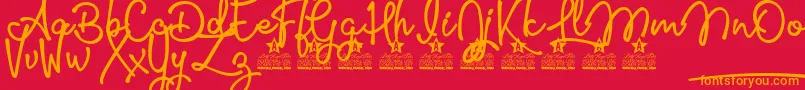 fuente Glamour Girls Personal Use – Fuentes Naranjas Sobre Fondo Rojo