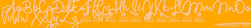 Glamour Girls Personal Use Font – Pink Fonts on Orange Background