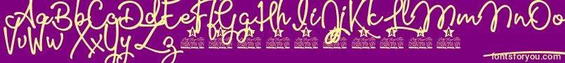 Glamour Girls Personal Use Font – Yellow Fonts on Purple Background