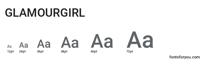 Размеры шрифта GLAMOURGIRL (128022)