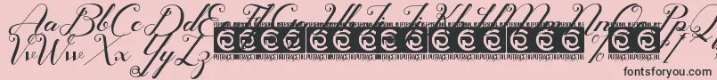 Czcionka Glamoury Free – czarne czcionki na różowym tle