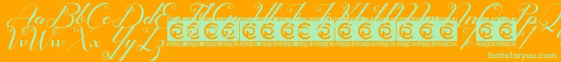 Glamoury Free-Schriftart – Grüne Schriften auf orangefarbenem Hintergrund