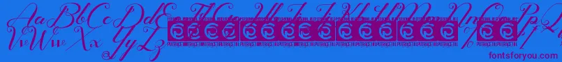 Glamoury Free-Schriftart – Violette Schriften auf blauem Hintergrund