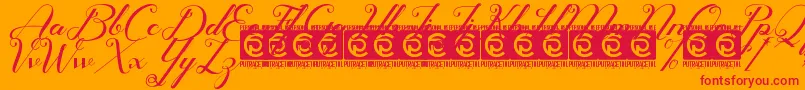 Glamoury Free Font – Red Fonts on Orange Background