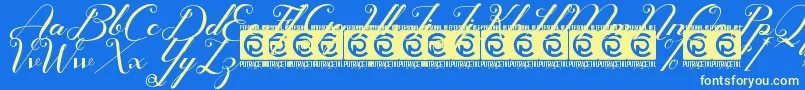 Glamoury Free Font – Yellow Fonts on Blue Background