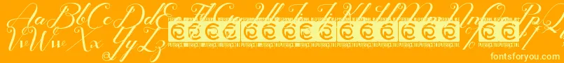 Glamoury Free Font – Yellow Fonts on Orange Background