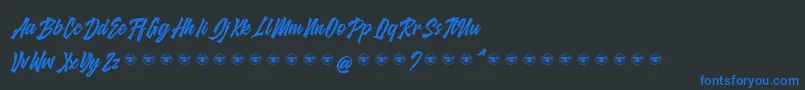 glarious-Schriftart – Blaue Schriften auf schwarzem Hintergrund