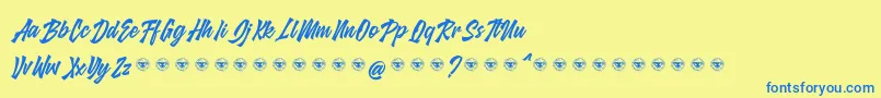 glarious Font – Blue Fonts on Yellow Background