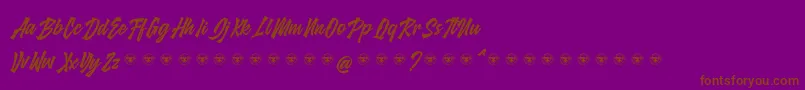 glarious-Schriftart – Braune Schriften auf violettem Hintergrund