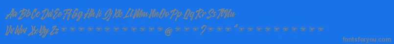 glarious-Schriftart – Graue Schriften auf blauem Hintergrund